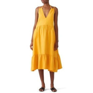 M.i.h. Jeans Yellow Lita Midi Dress